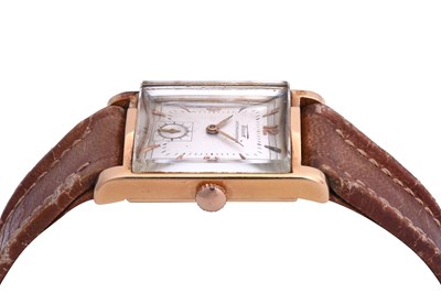 Lot 20 - A MEN'S TISSOT 18K ROSE GOLD MANUAL WRISTWATCH.