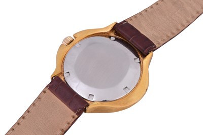 Lot 64 - A MEN'S OMEGA STAINLESS STEEL AND GOLD PLATED AUTOMATIC WRISTWATCH.