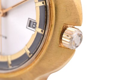 Lot 64 - A MEN'S OMEGA STAINLESS STEEL AND GOLD PLATED AUTOMATIC WRISTWATCH.