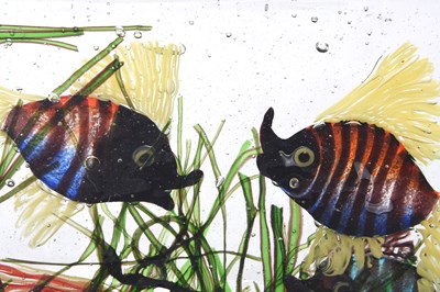 Lot 113 - A LARGE POLYCHROME MURANO GLASS AQUARIUM BY ALFREDO BARBINI (1912 - 2007)