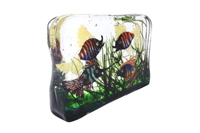 Lot 113 - A LARGE POLYCHROME MURANO GLASS AQUARIUM BY ALFREDO BARBINI (1912 - 2007)