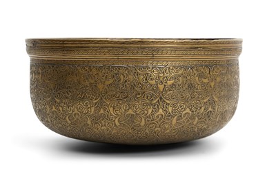 Lot 192 - A SILVER-INLAID VENETO-SARACENIC BRASS BOWL