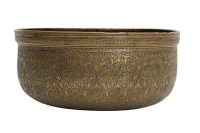 Lot 192 - A SILVER-INLAID VENETO-SARACENIC BRASS BOWL