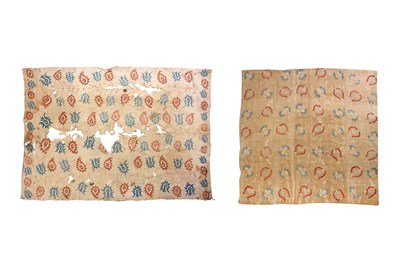 Lot 63 - TWO GREEK EMBROIDERED LINEN HANGINGS