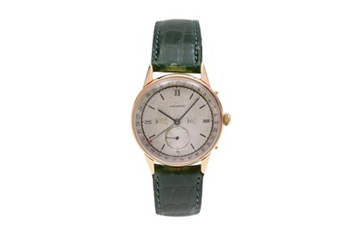 Lot 70 - AN ELEGANT VINTAGE MOVADO MEN’S 18K ROSE GOLD MANUAL WRISTWATCH