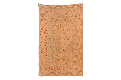 Lot 283 - AN EMBROIDERED INDIAN FELT PANEL
