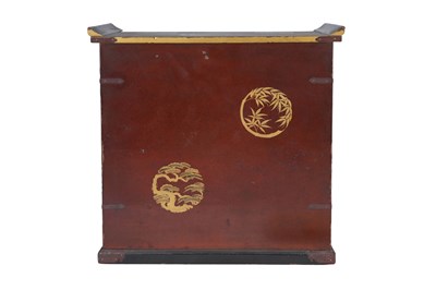 Lot 144 - A JAPANESE LACQUER MINIATURE DISPLAY CABINET, SHODANA