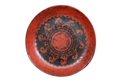 Lot 199 - A BURMESE LACQUERED OFFERING TRAY ON STAND (KALAT)