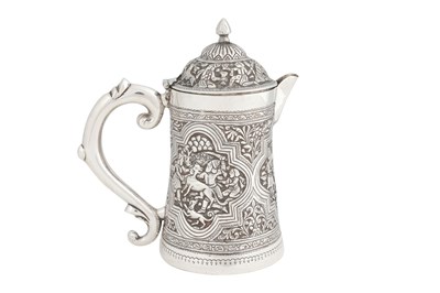 Lot 239 - AN UNMARKED IRANIAN (PERSIAN) SILVER COFFEE POT