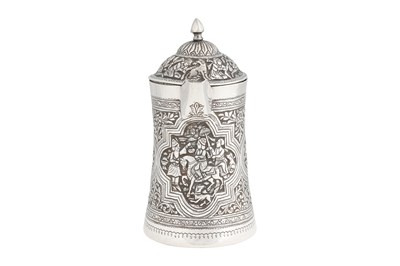Lot 239 - AN UNMARKED IRANIAN (PERSIAN) SILVER COFFEE POT