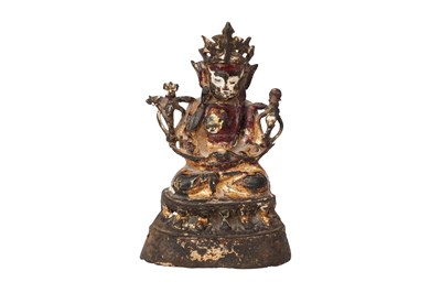 Lot 15 - A CHINESE BRONZE FIGURE OF A BODHISATTVA