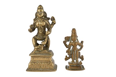 Lot 131 - TWO BRASS FIGURINES OF HINDU DEITIES