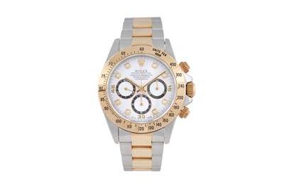 Lot 51 - A rare men's Rolex 18k yellow gold and stainless steel automatic chronograph bracelet watch.