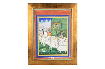 Lot 187 - KRISHNA AND BALARAMA TAKING THE COWS TO PASTURE