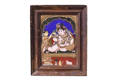 Lot 117 - BABY KRISHNA STEALING BUTTER (GHEE)