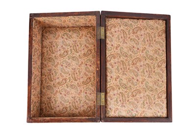 Lot 166 - A CARVED IRANIAN FRUITWOOD BOX WITH NASIR AL-DIN SHAH’S PORTRAIT