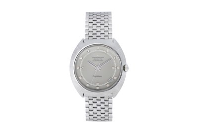 Lot 23 - A MEN'S ZENITH STAINLESS STEEL AUTOMATIC BRACELET WATCH.