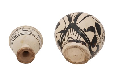 Lot 20 - A CHINESE CIZHOU JAR AND A STEM CUP