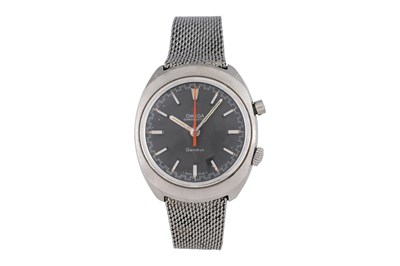 Lot 38 - A MEN’S OMEGA STAINLESS STEEL MANUAL CHRONOGRAPH WRISTWATCH