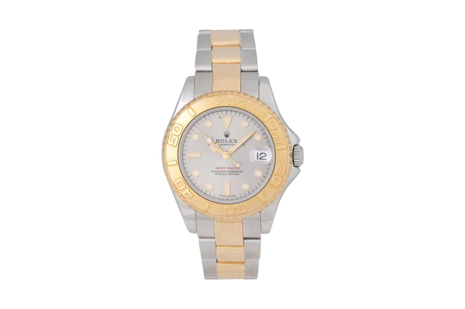 Lot 50 - A MEN'S ROLEX 18K YELLOW GOLD AND STAINLESS STEEL AUTOMATIC WRISTWATCH