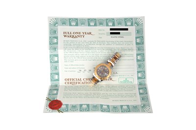 Lot 50 - A MEN'S ROLEX 18K YELLOW GOLD AND STAINLESS STEEL AUTOMATIC WRISTWATCH