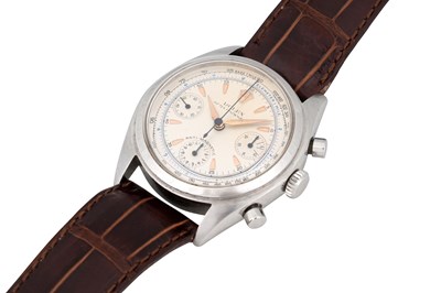 Lot 53 - A COLLECTABLE MEN'S ROLEX STAINLESS STEEL MANUAL CHRONOGRAPH WRISTWATCH.