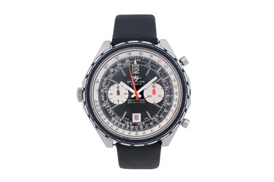 Lot 4 - A MEN'S BREITLING STAINLESS STEEL MANUAL CHRONGOPRAH WRISTWATCH