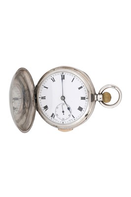 Lot 78 - A SILVER FULL HUNTER POCKET WATCH