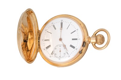 Lot 81 - A RARE PATEK FULL HUNTER 18K YELLOW GOLD POCKET WATCH