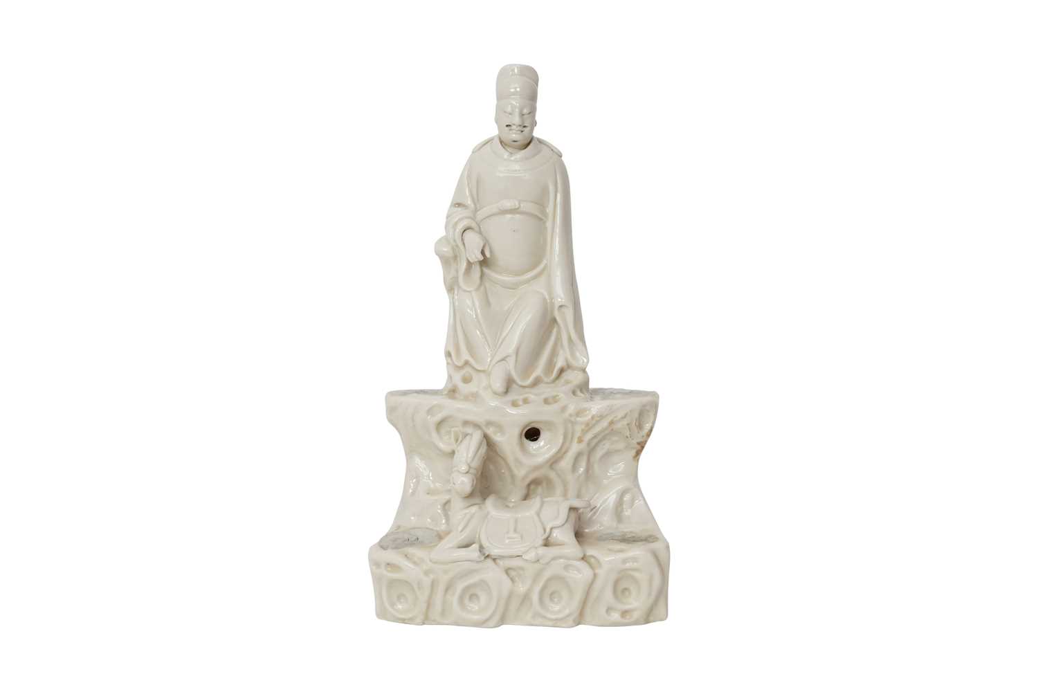 Lot 27 - A CHINESE BLANC DE CHINE FIGURE OF WENGCHANG