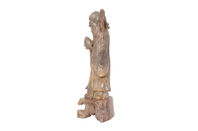 Lot 74 - A CHINESE SOAPSTONE FIGURE OF SHOU LAO
