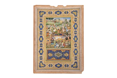 Lot 156 - AN ILLUMINATED AND ILLUSTRATED ALBUM PAGE