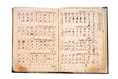 Lot 80 - A MANUSCRIPT OF ISLAMIC GEOMANCY, ALCHEMY, MYSTICAL IMAGERY AND OCCULT SCIENCES
