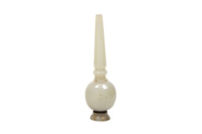 Lot 155 - A CARVED WHITE JADE PERSIAN OPIUM PIPE MOUTHPIECE (VAFOOR)
