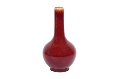 Lot 78 - A CHINESE RED-GLAZED BOTTLE VASE