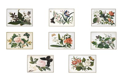 Lot 59 - A SET OF EIGHT CHINESE RICE PAPER PAINTINGS