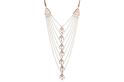 Lot 262 - A MUGHAL-REVIVAL SEVEN-STRAND PEARLS AND SPINEL BEADS NECKLACE
