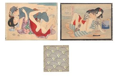 Lot 185 - TWO JAPANESE EROTIC PRINTS, SHUNGA