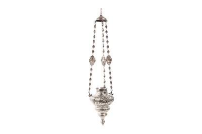 Lot 243 - TWO ARMENIAN SILVER HANGING CENSERS