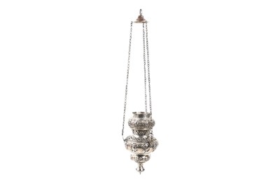 Lot 243 - TWO ARMENIAN SILVER HANGING CENSERS