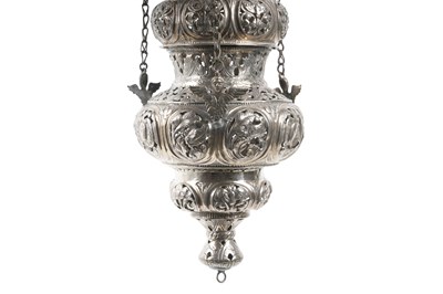 Lot 243 - TWO ARMENIAN SILVER HANGING CENSERS