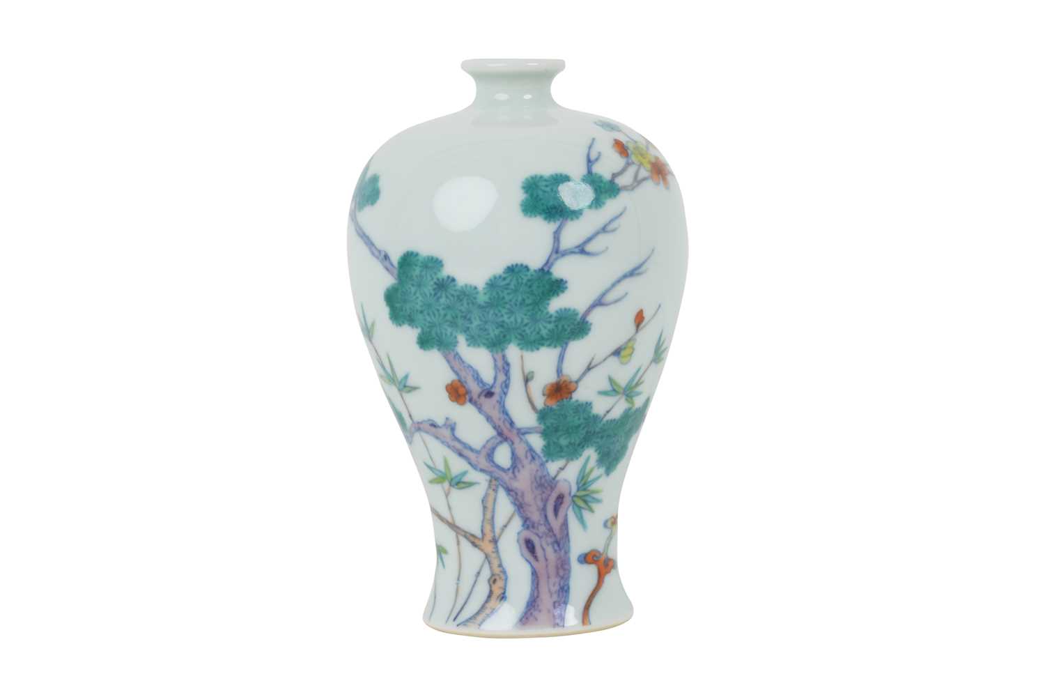Lot 90 - A CHINESE 'THREE FRIENDS OF WINTER' VASE, MEIPING