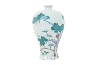 Lot 90 - A CHINESE 'THREE FRIENDS OF WINTER' VASE, MEIPING