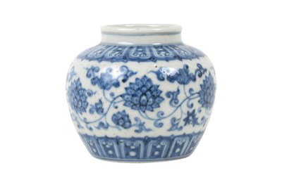 Lot 36 - A CHINESE BLUE AND WHITE 'LOTUS' JAR