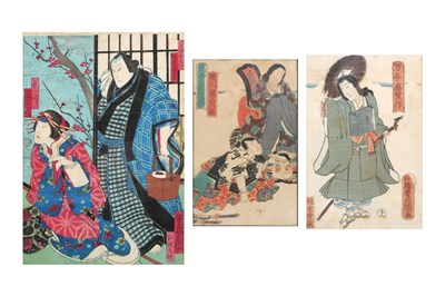 Lot 181 - THREE JAPANESE WOODBLOCK 'ACTOR' PRINTS