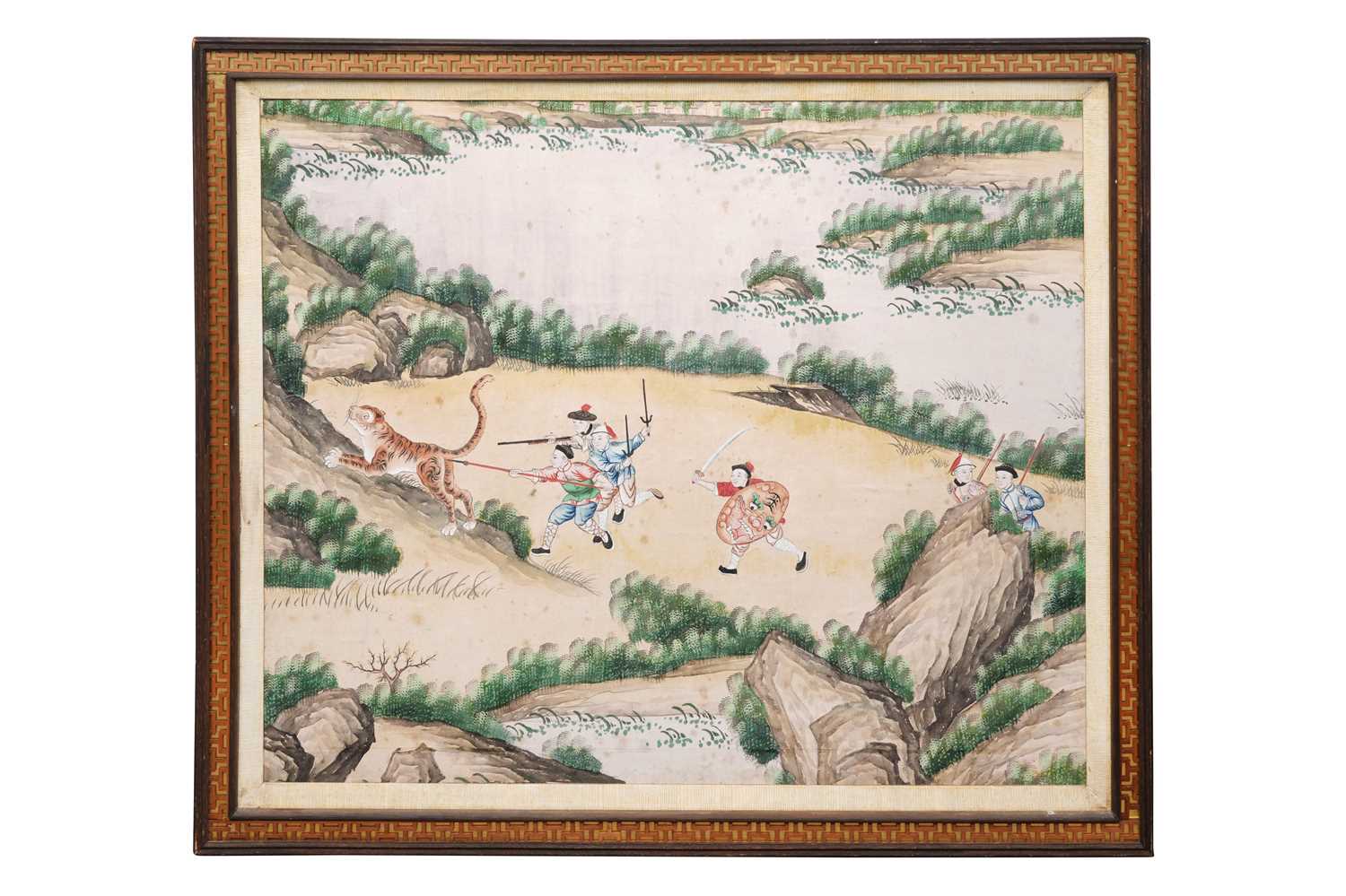 Lot 57 - A CHINESE WALLPAPER PANEL