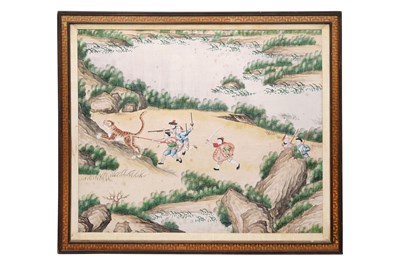 Lot 57 - A CHINESE WALLPAPER PANEL