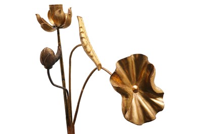 Lot 119 - A JAPANESE PART-SET OF GILT-WOOD TEMPLE FLOWERS