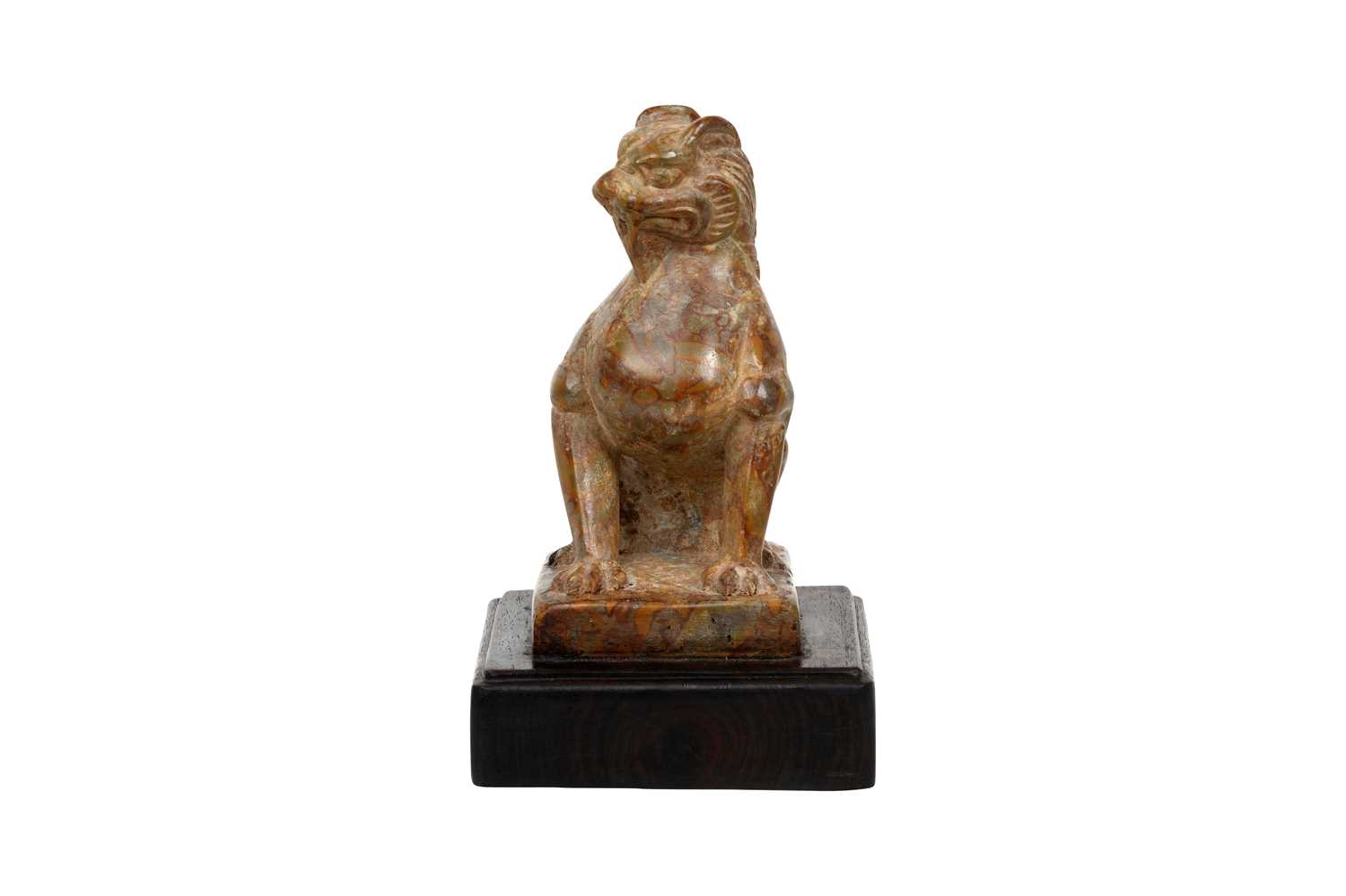 Lot 10 - A CHINESE STONE CARVING OF A LION