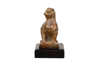 Lot 10 - A CHINESE STONE CARVING OF A LION